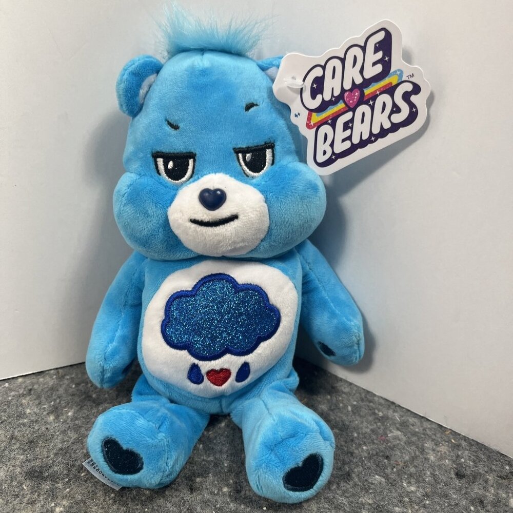 Care Bears 9 Bean Plush (Glitter Belly) Grumpy Bear Soft Huggable 9" NWT